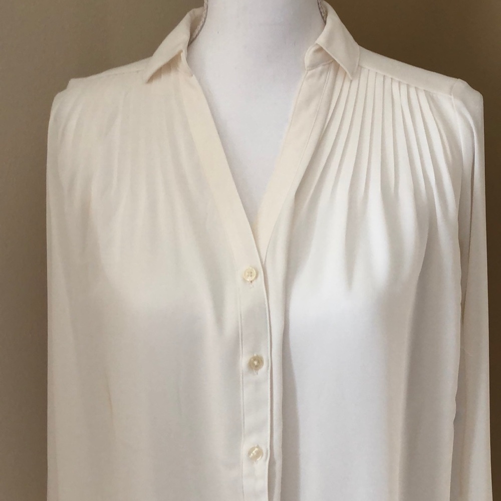 Express - Ivory Button Up With Soft Pleats - image 5